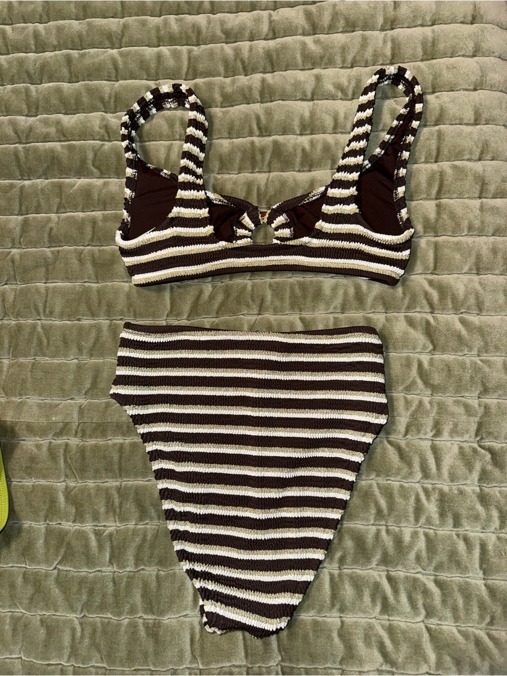 J. Crew Cream & Brown Striped Bikini Bottoms - Picture 2 of 7